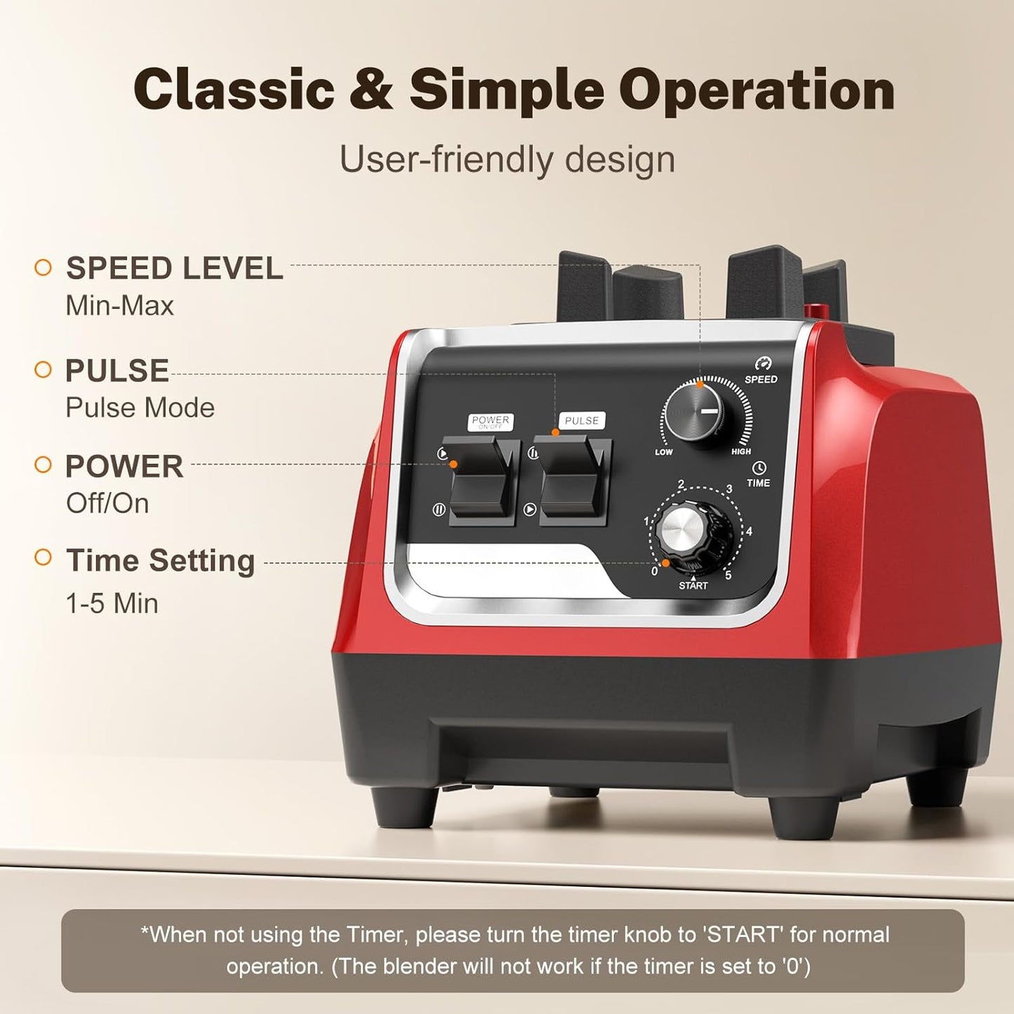 ONSON 70 Oz Countertop Blenders for Kitchen, 1800W High Power Home and Commercial Countertop Blender, Countertop Blender for Smoothies