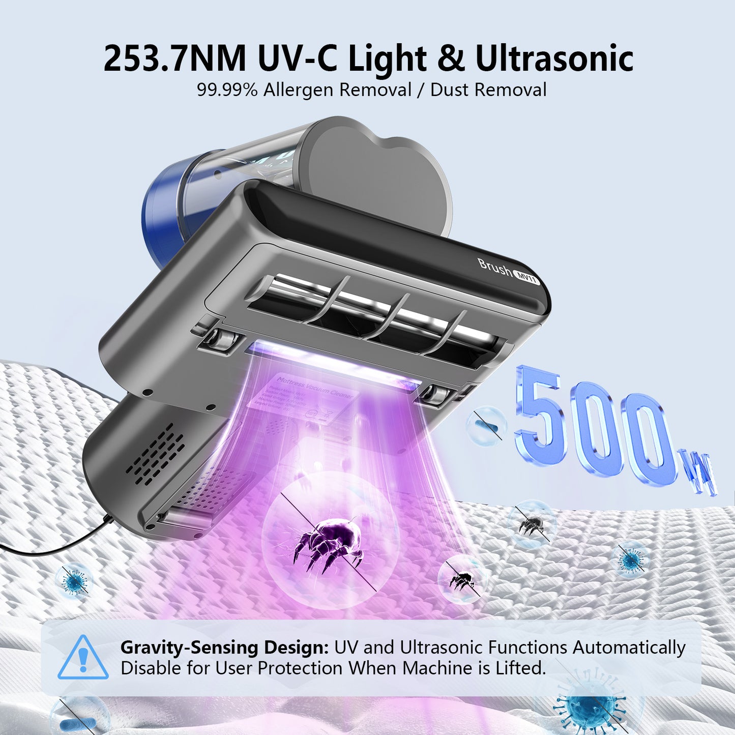 ONSON 16Kpa Mattress & Sofa Cleaner Features 3 Filters, Adjustable Suction & UV Sterilization 02