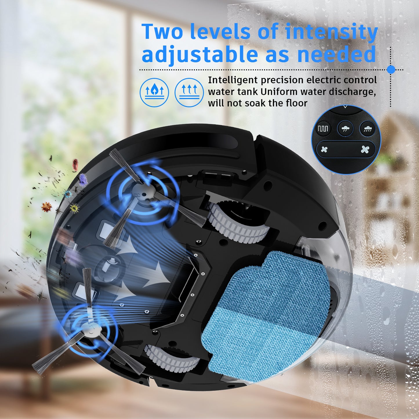 ONSON Robot Vacuum Cleaner,2 in 1 Robot Vacumm Mop Combo, With WiFi/App Connection, for Pet Hair, Hard Floor-SC