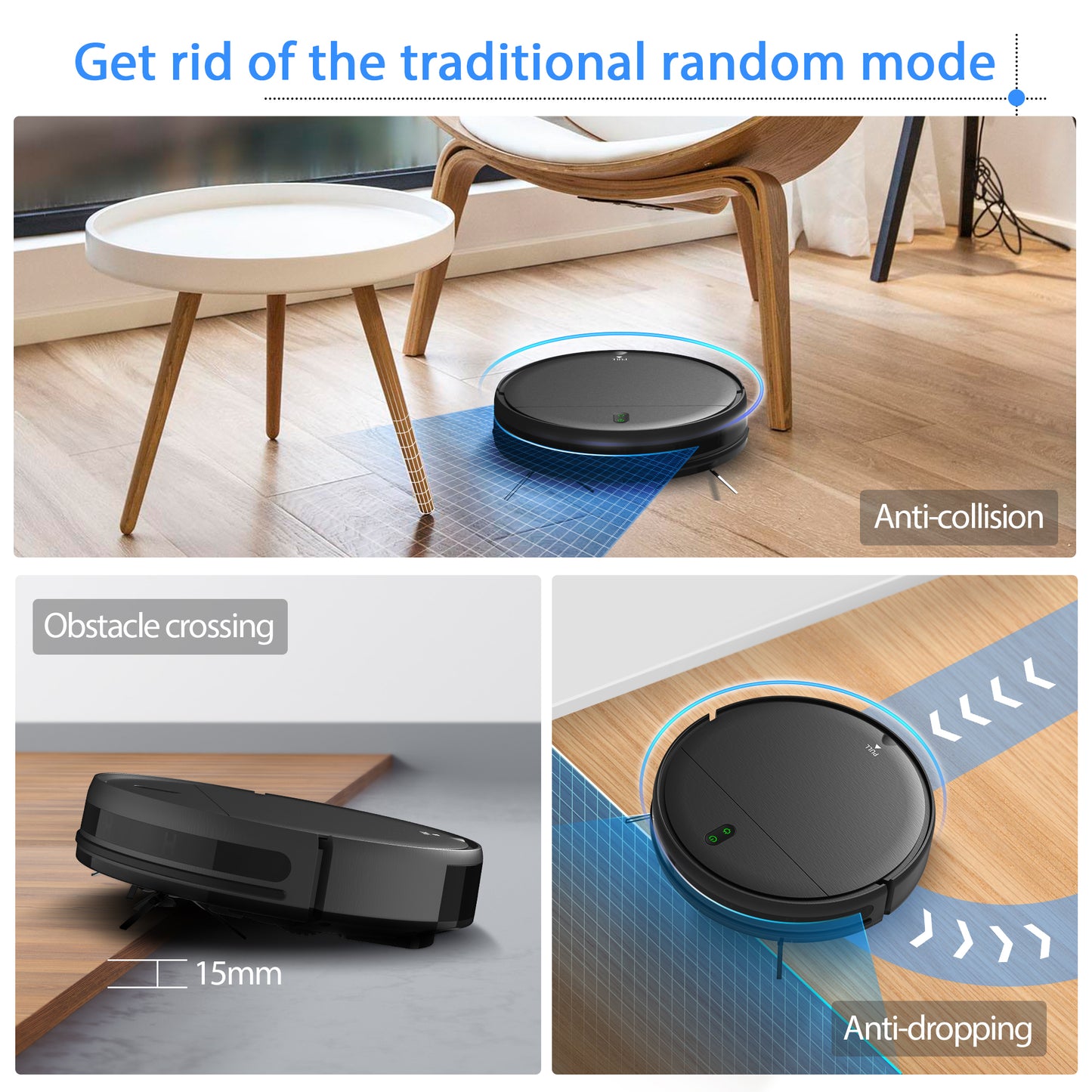 ONSON Robot Vacuum Cleaner,2 in 1 Robot Vacumm Mop Combo, With WiFi/App Connection, for Pet Hair, Hard Floor 03