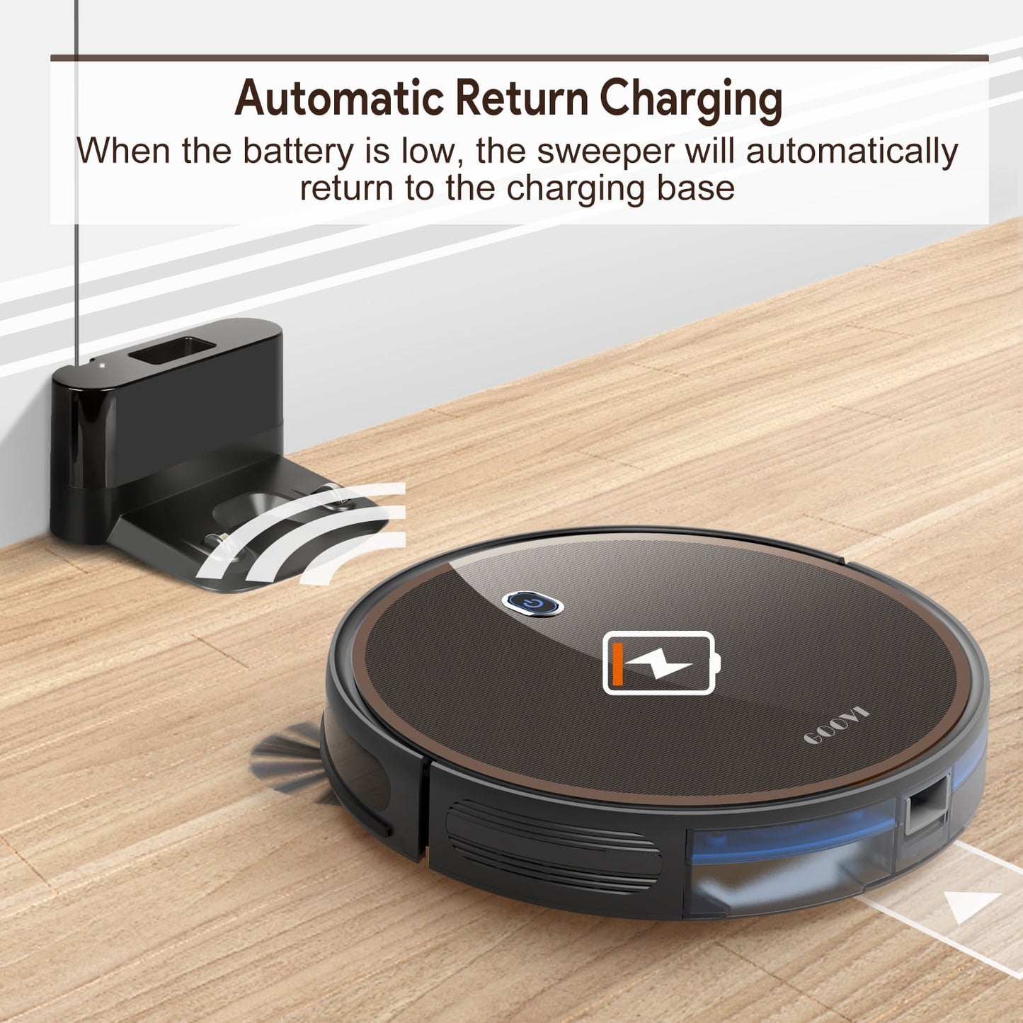 GOOVI Robot Vacuum, 2000Pa Robotic Vacuum Cleaner with Boundary Strips for Pet Hair 05