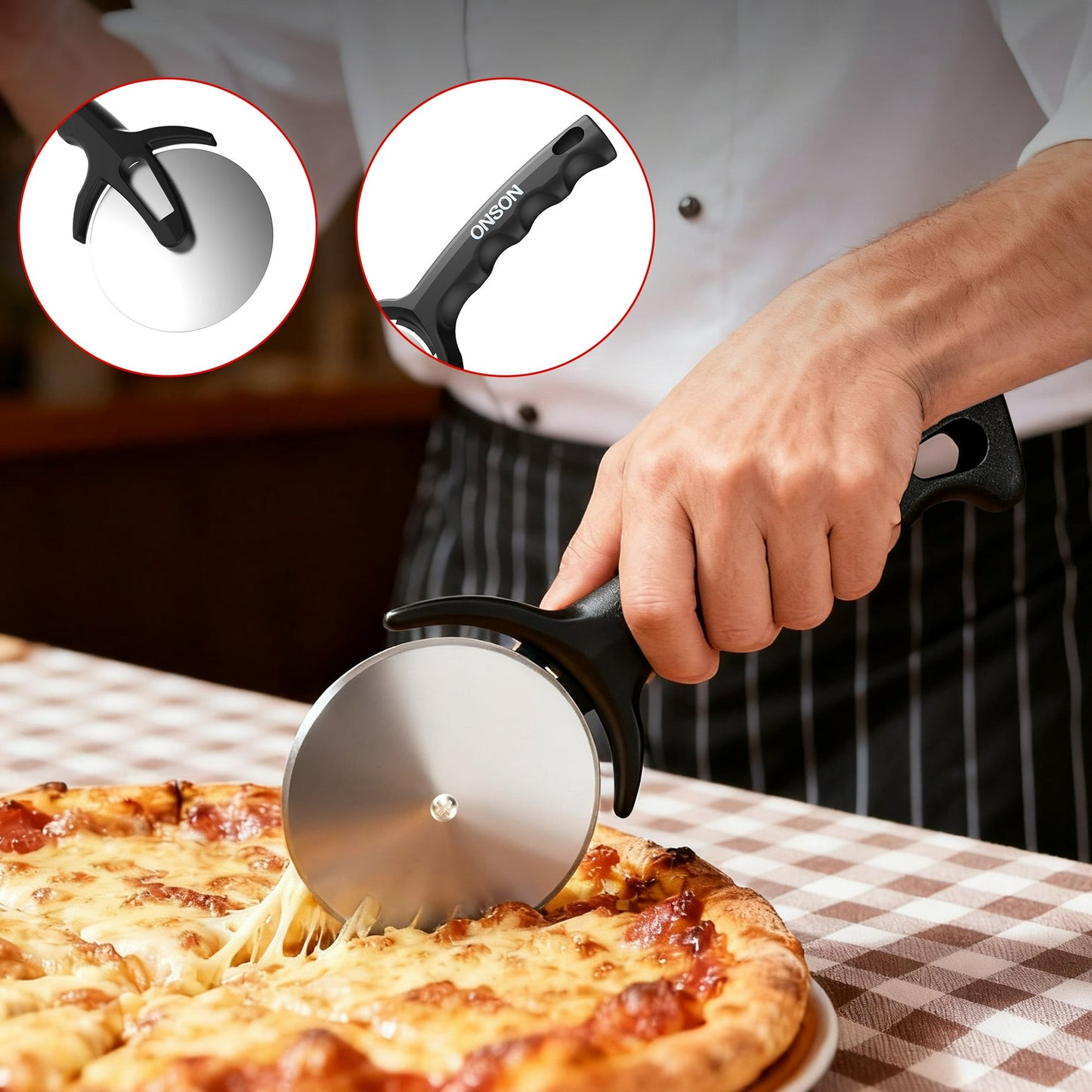 Pizza Cutter Wheel – Stainless Steel Blade, Ergonomic Handle, Easy Dishwasher Cleaning, Sharp & Classic Slicer for Pizza Lovers-03