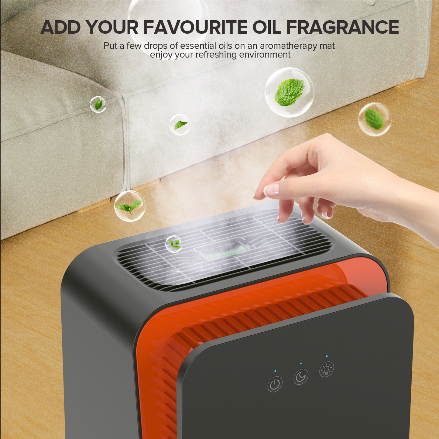GOOVI Dehumidifier for Home 1000 sq. ft Auto Shut Off Small Dehumidifiers for Basement, Bathroom, Bedroom, with 7 Colors LED Light Built-in Aromatherapy Diffuser