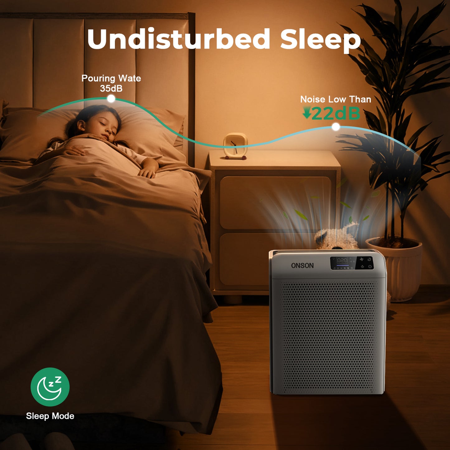 ONSON Air Purifier for Home, Large Rooms up to 3500 Sqft , Air Cleaner with Air Quality Monitor, Smart WiFi with APP Control for Pets, Odors, Dust, Pollen