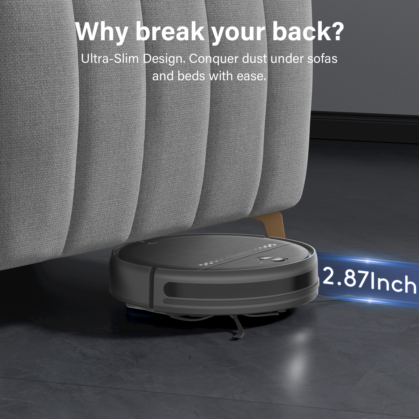 Robot Vacuum and Mop Combo, 2-in-1 Robot Vacuum Cleaner, 2.87'' Slim Design, Wi-Fi/App/Voice Control, 3D Obstacle Avoidance & Self-Charging Robotic Vacuum for Hard Floors, Carpets, Pet Hair