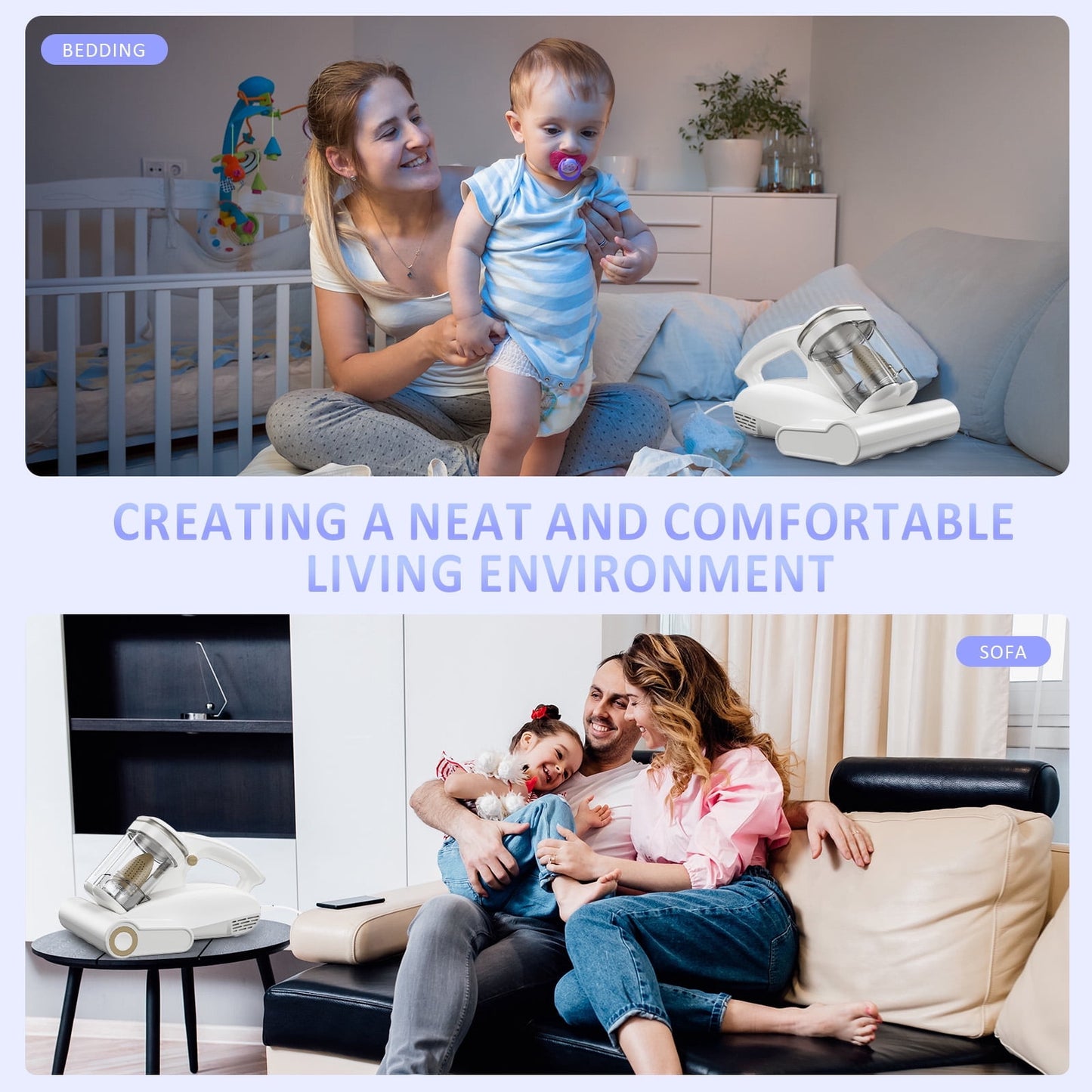 ONSON 16Kpa Handheld  Mattress Vacuum Cleaner, UV Light for Deep Cleaning Beds & Sofas