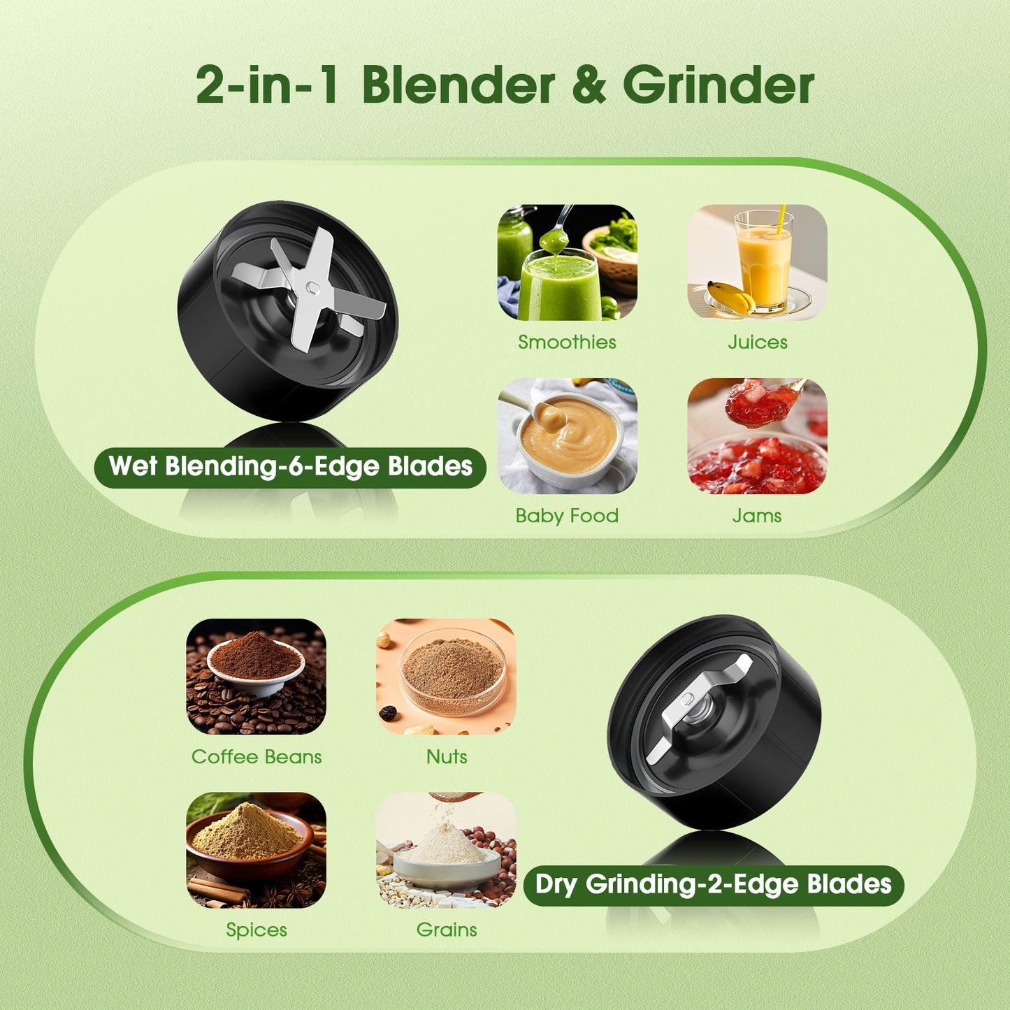 ONSON Portable Smoothie Blender 1200W   3 Cups Mixer Grinding for Home Kitchen