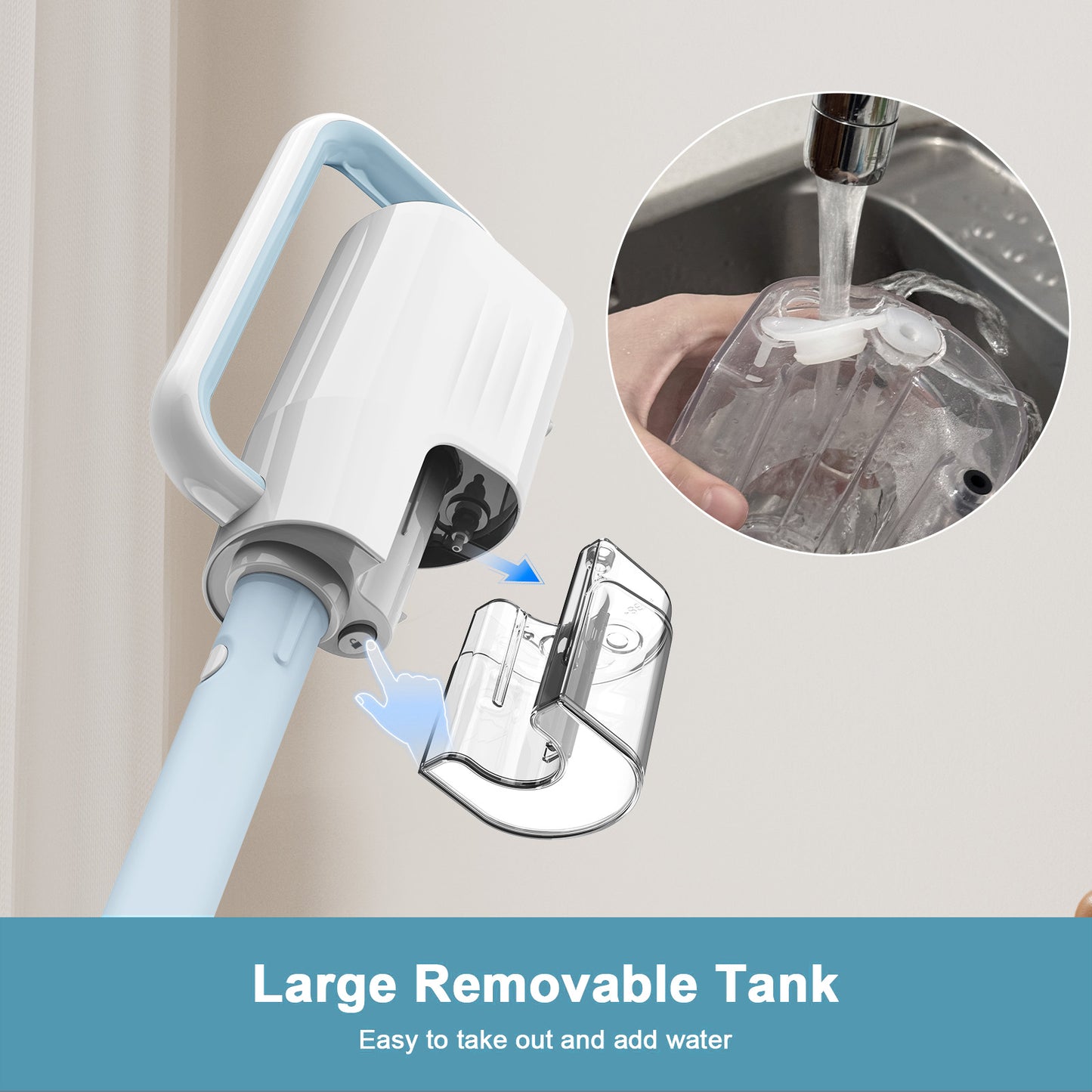 GOOVI Steam Mop, 7 in 1 Handheld Steam Mop Cleaner Detachable with 350ml Water Tank for Hard Floor, Carpet, Tiles Cleaning