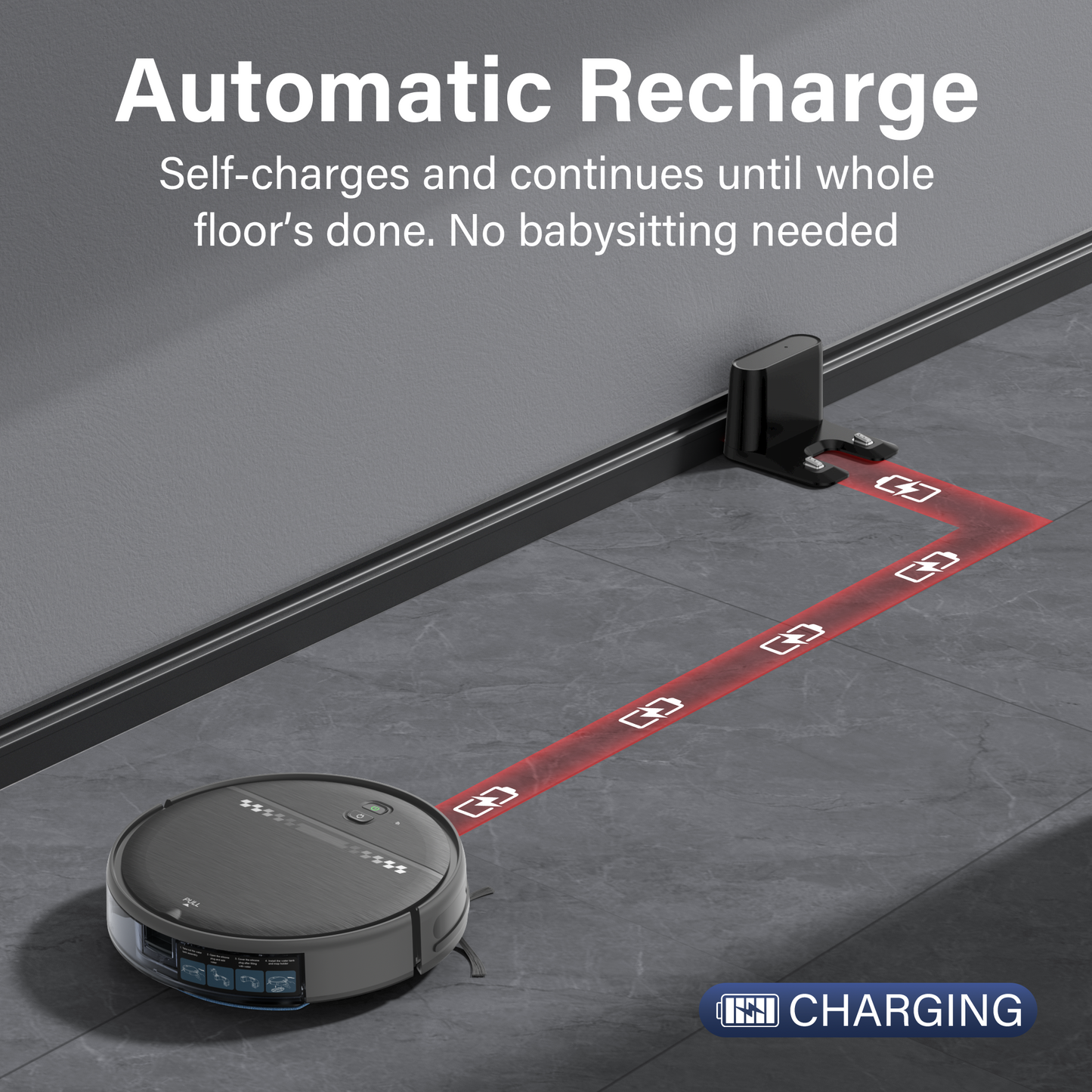 Robot Vacuum and Mop Combo, 2-in-1 Robot Vacuum Cleaner, 2.87'' Slim Design, Wi-Fi/App/Voice Control, 3D Obstacle Avoidance & Self-Charging Robotic Vacuum for Hard Floors, Carpets, Pet Hair