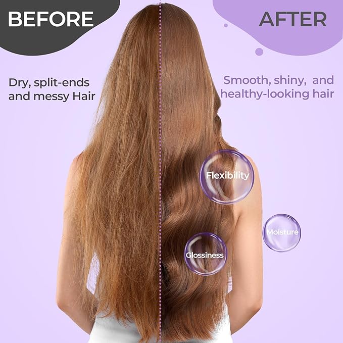 7-in-1 Hair Dryer Brush and 1500W Hair Styler Set – Fast Drying, Curling, Straightening & Volumizing – Hot Air Styling Tool with No Heat Damage – for All Hair Types – Purple