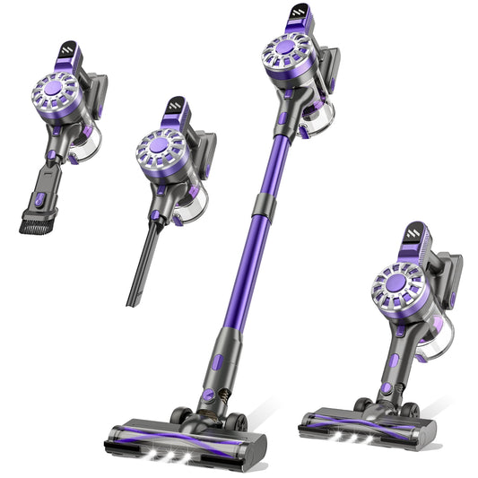 GOOVI Cordless Stick Vacuum Cleaner, Powerful Suction Lightweight Vacuum Cleaner for Hard Floor