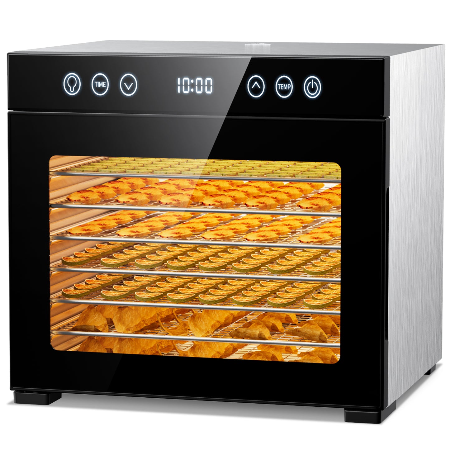 ONSON Food Dehydrator Machine, 8 Stainless Steel Trays, 650W Power, 167°F Dehydrated Dryer for Jerky, Dog Treats, Herbs, Meat, Fruit, Yogurt and Veggies, Silver-black 1