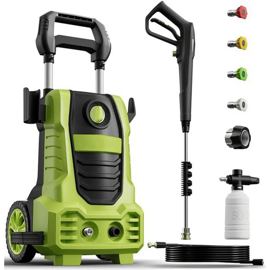 Electric Pressure Washer, 2030 PSI Pressure Cleaner with Upgraded Swivel Joint，4 Nozzles Tips 26 FT Hose for Car, Patios, Fences-Green