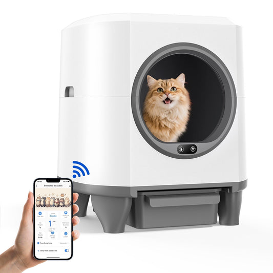 GOOVI Self Cleaning Cat Litter Box Smart Automatic Litter Box with App Control, White 11