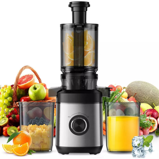 ONSON Juicer Machines, Cold Press Juicer for Whole Fruit and Vegetable, Masticating Juicers, High Juice Yield, Juice Extractor Machine