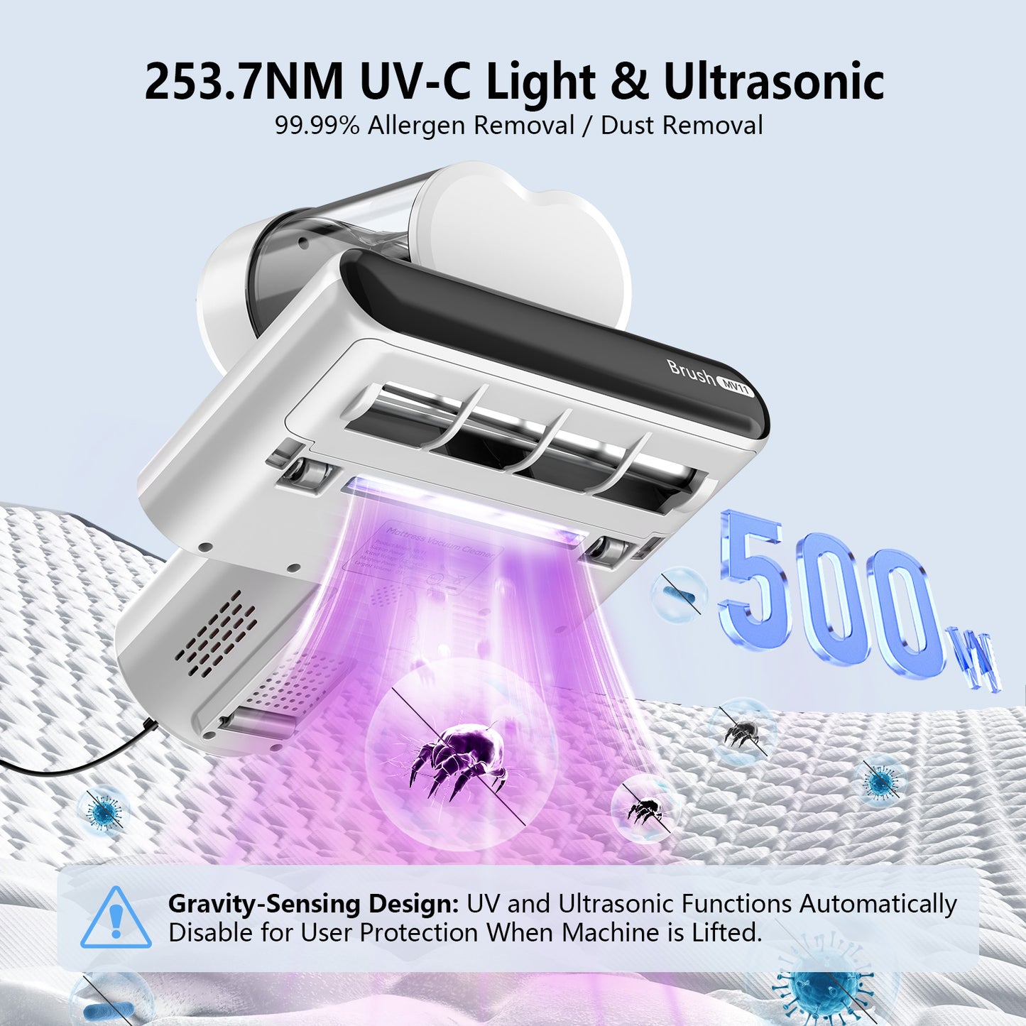 ONSON 16Kpa Mattress Vacuum Cleaner – 3 Filters, Dual Speed & UV Light for Deep Cleaning Beds & Sofas 01