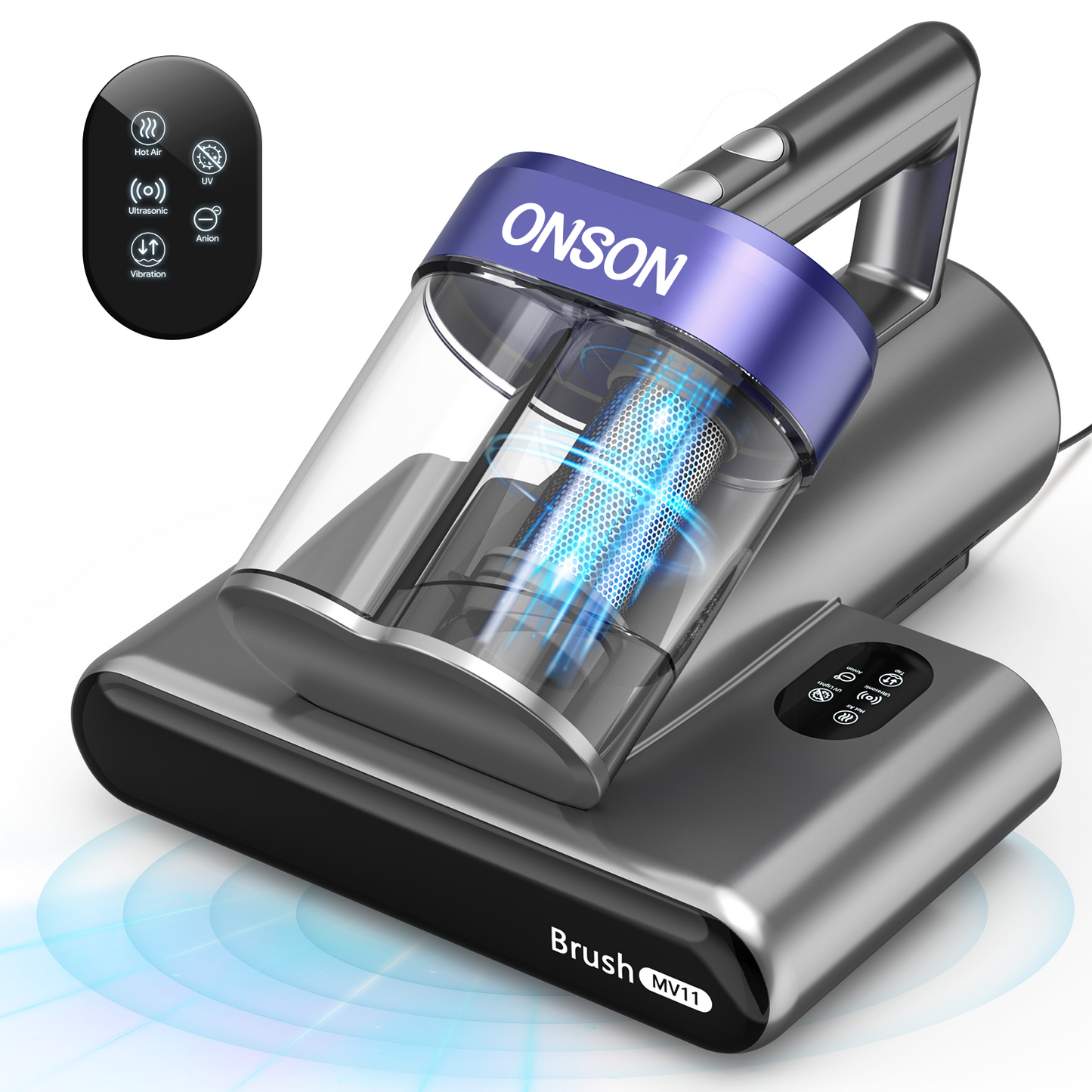 ONSON Mattress Vacuum Cleaner for Bed with UV 16Kpa Suction HEPA Filter 253.7nm UV-C Light 021