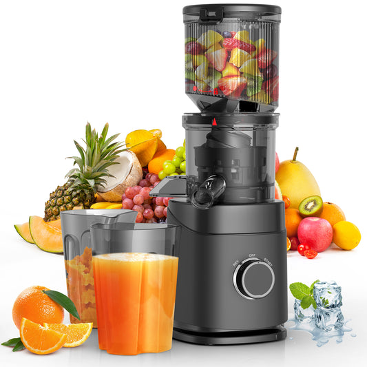 ONSON Cold Press Juicer Machines, Slow Juicer Machines for Whole Fruit and Vegetable, Masticating Juicer with 4.5" Wide Feed Chute, High Juice Yield, Juice Extractor Machine
