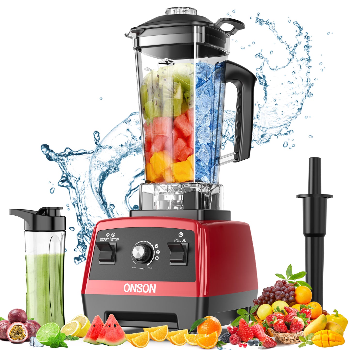 ONSON Smoothie Blender, 1800W High-Speed Countertop Blender, 70 Oz BPA-Free Jar for Shakes, Smoothies, Frozen Drinks & Ice Crushing