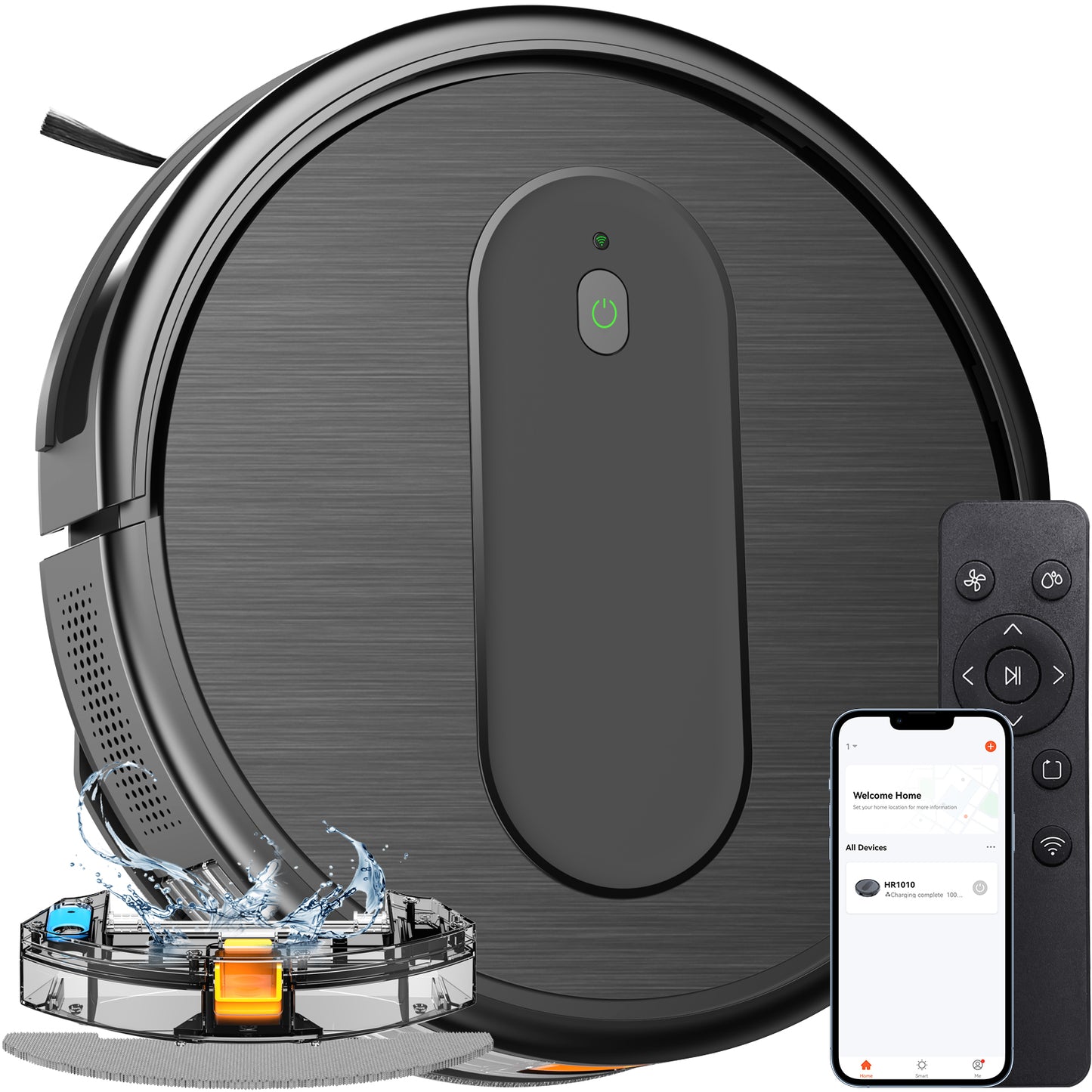GOOVI Robot Vacuum 2 in 1 Mopping Robotic Vacuum Cleaner Combo Black 02